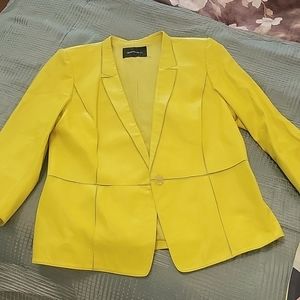 Lafayette 148 New York lemon leather jacket